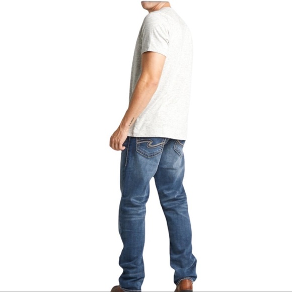 Silver Mens Jean Grayson Easy Fit Straight Leg Distressed Denim Size 32 Mens - Picture 11 of 11